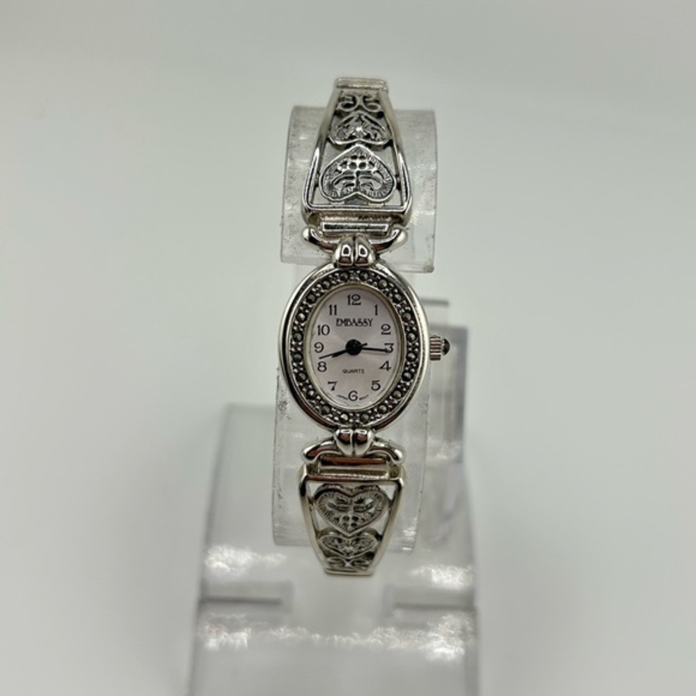 Vintage Embassy by Gruen Ladies Watch Marcasite Filigree Hearts Expansion 215*